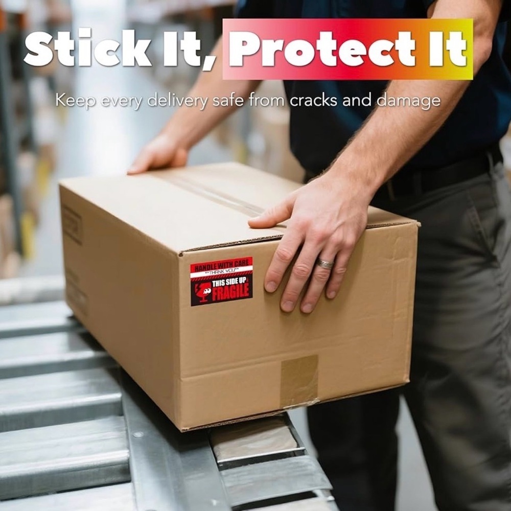 Red and Black Fragile Stickers(30) - Picture 2 of 2